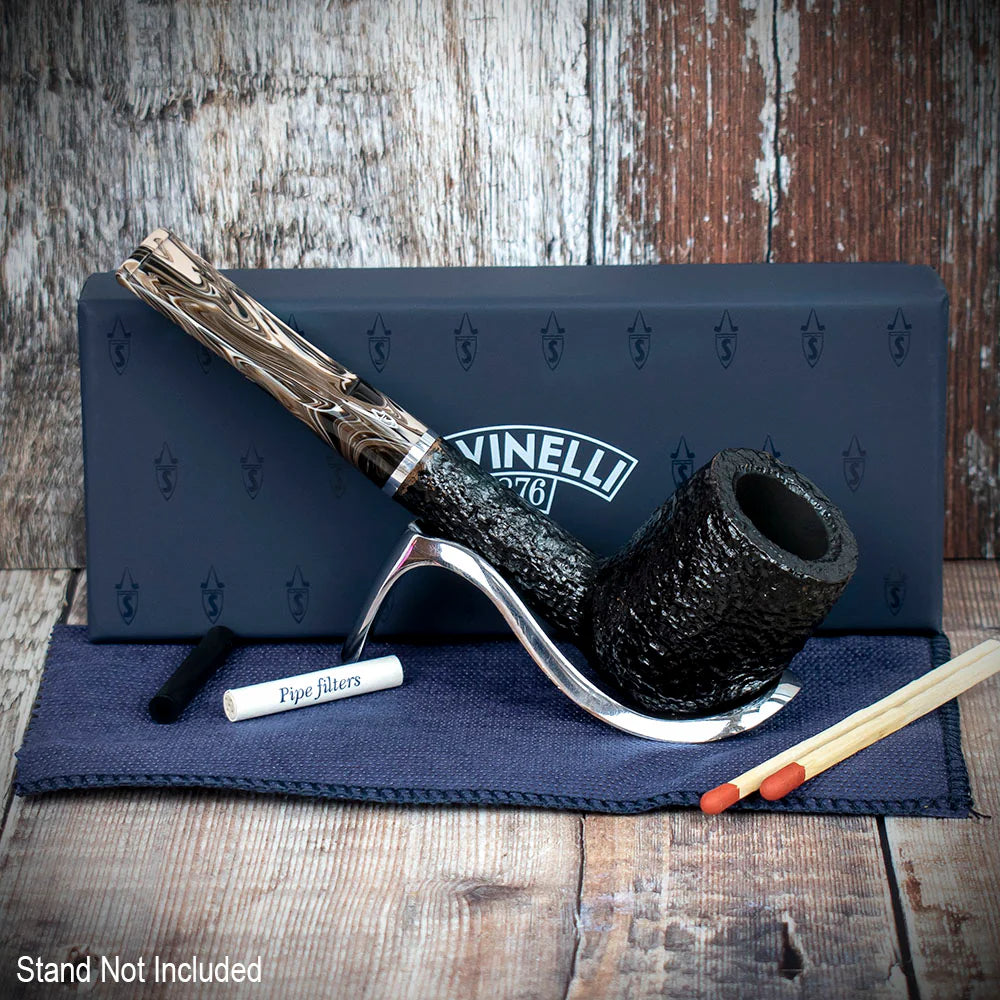Savinelli Morellina Rustic Black 114R - 6mm Briar Pipe