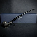 Savinelli Black Rusticated Churchwarden Briar Pipe - 901 6mm