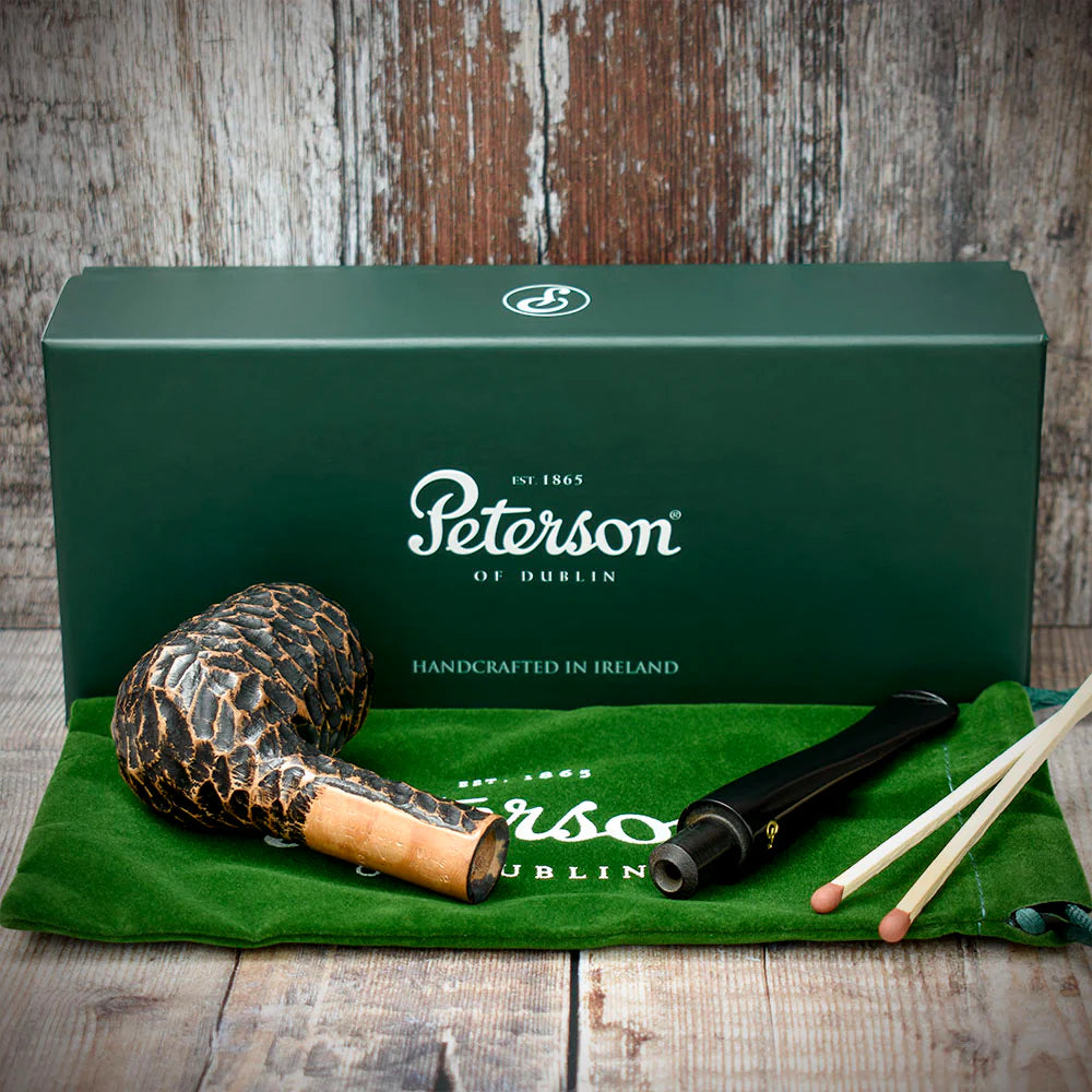 Peterson of Dublin Aran Rusticated Briar Smoking Pipe - Shape No.06