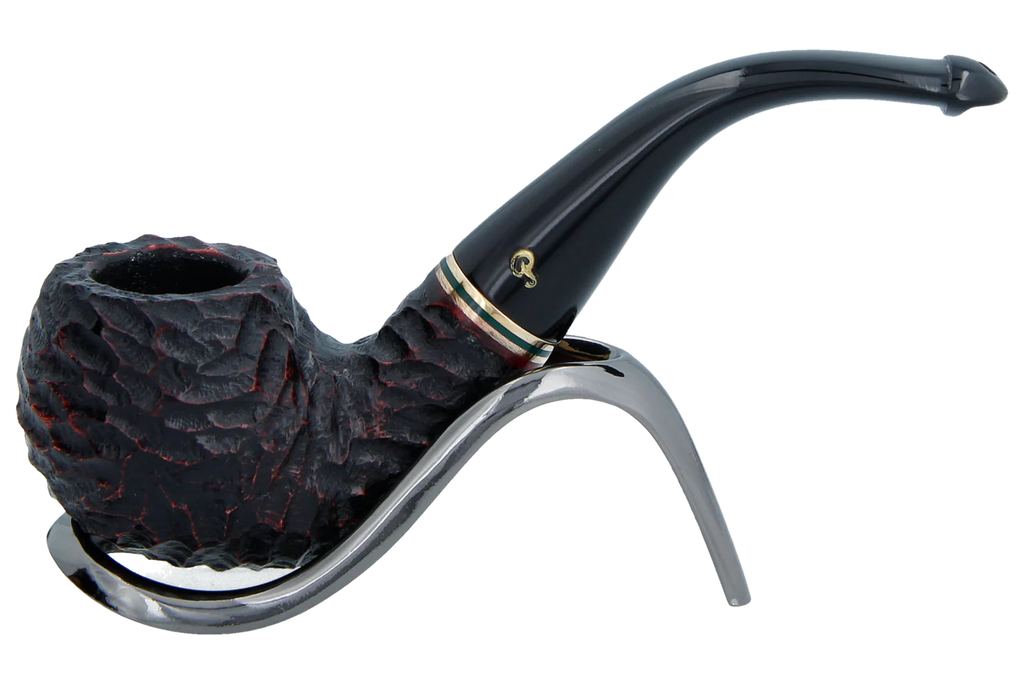 Peterson of Dublin Emerald Rusticated Briar Smoking Pipe - Shape 03 - 9mm