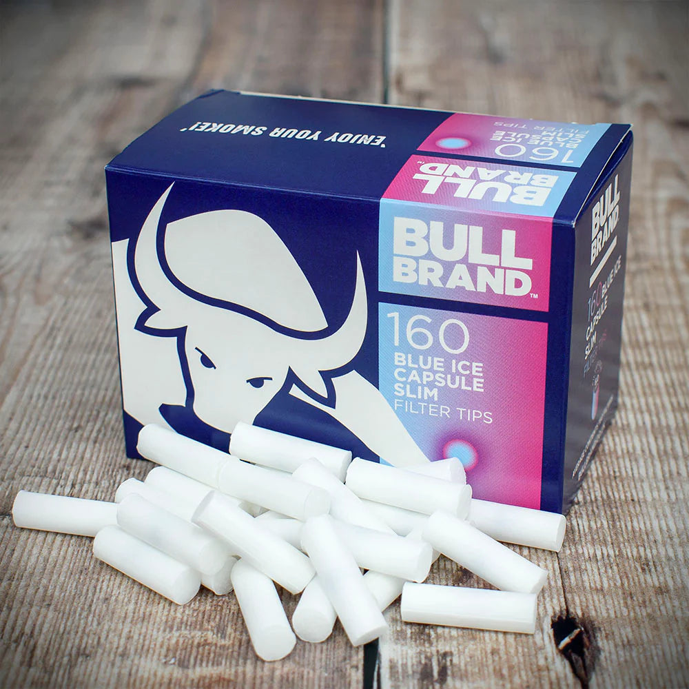 Bull Brand Blue Ice Capsule Slim Filter Tips - 160 Pack
