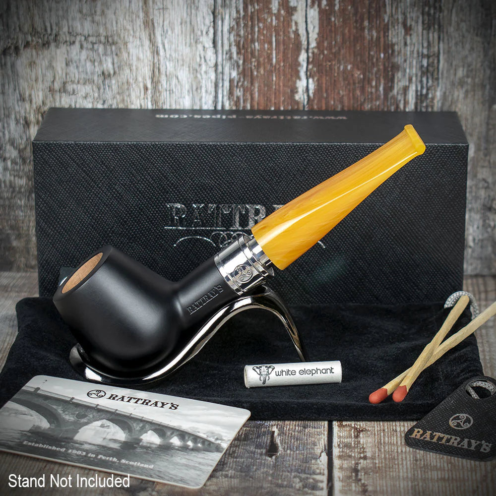 Rattrays Monarch Black 9mm Briar Smoking Pipe - Shape 18