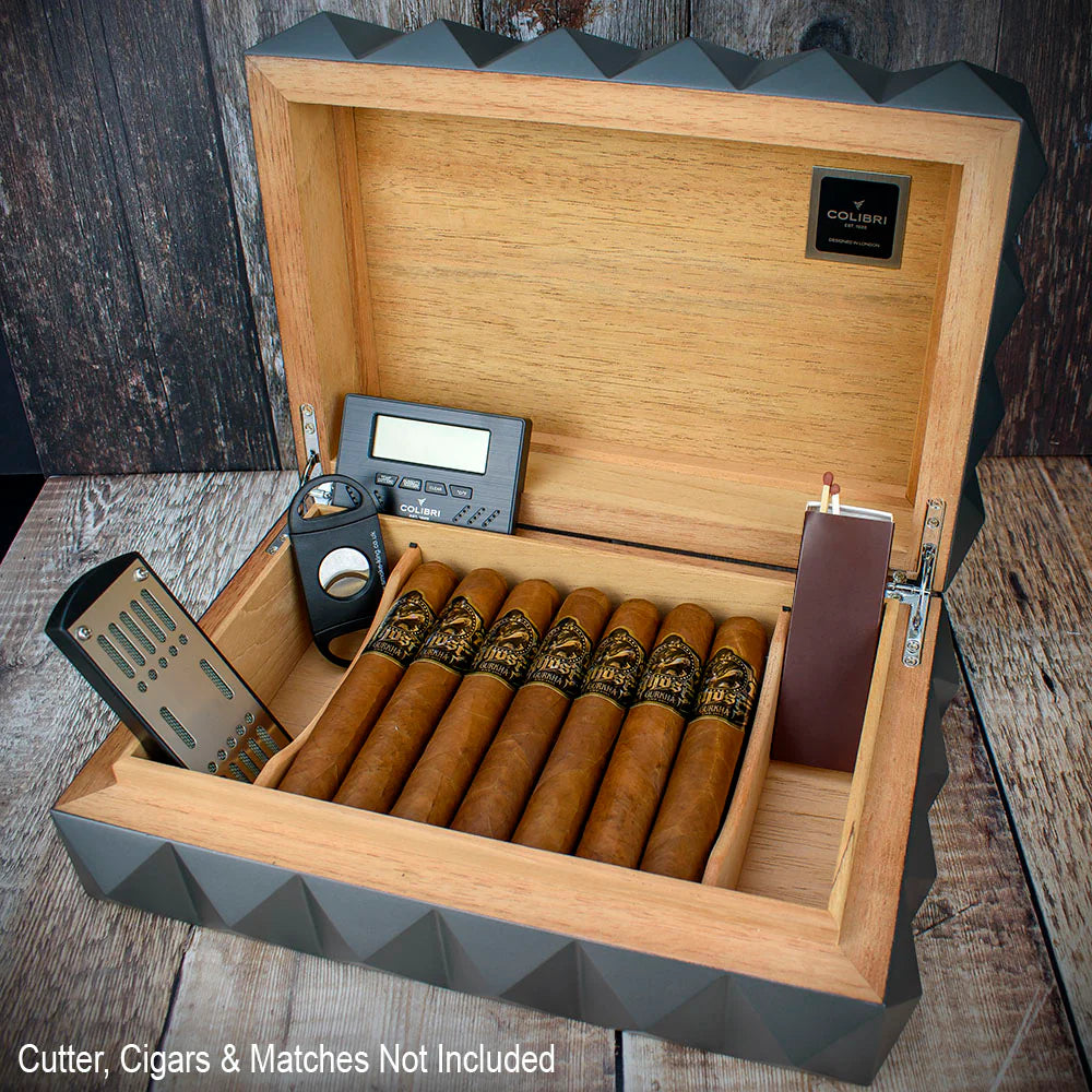Colibri Quasar Desktop Humidor Grey - 40/45 Cigar Capacity