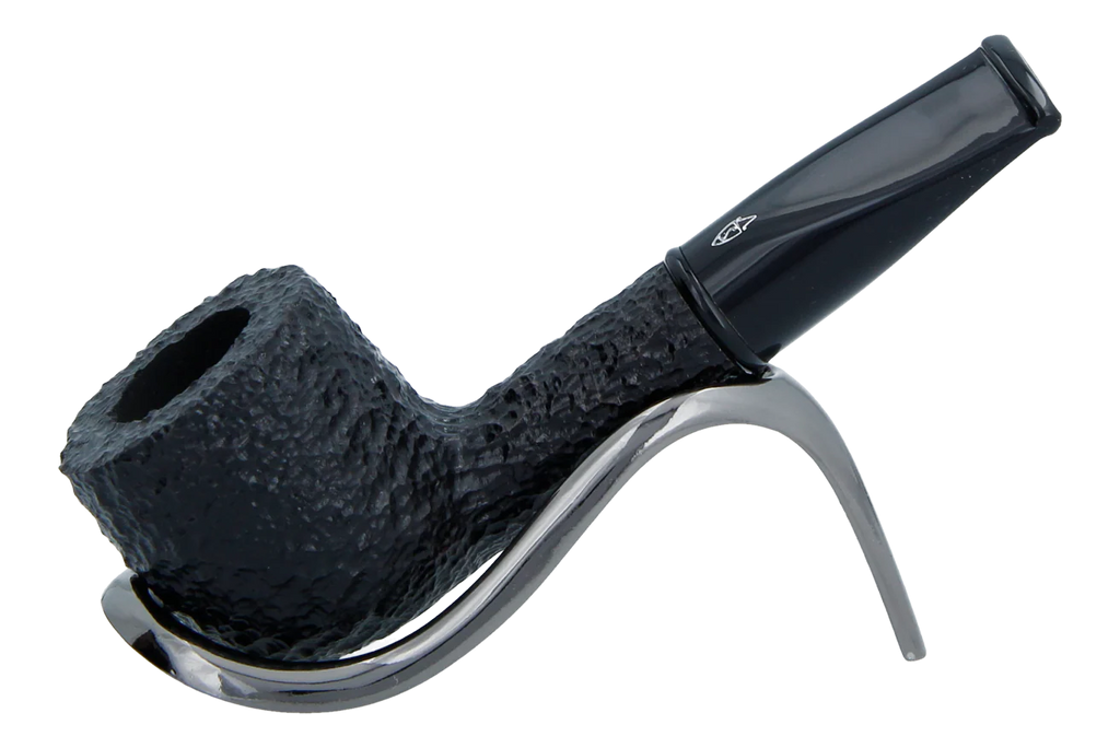 Savinelli Mini -  Black Rusticated Briar Smoking Pipe - Shape 128 (6mm)