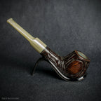 Jean Claude 9mm Filter Dark Rustic  Briar Smoking Pipe - Shape 07