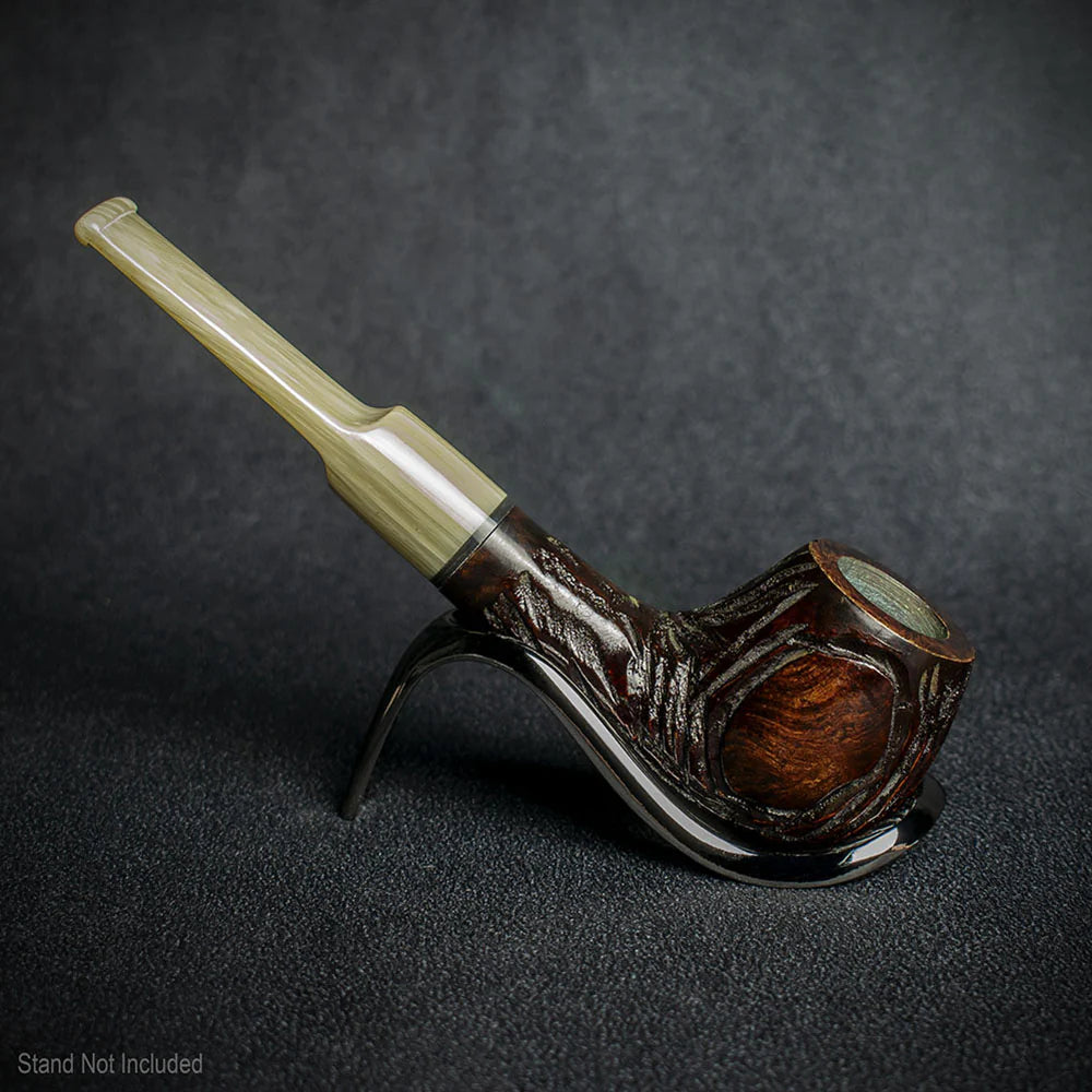 Jean Claude 9mm Filter Dark Rustic  Briar Smoking Pipe - Shape 07