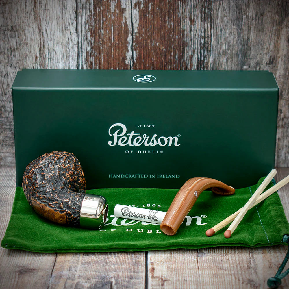 Peterson of Dublin Derry Rusticated Briar Smoking Pipe - Shape 03 - 9mm