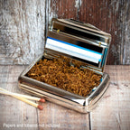 Tobacco Tin with Paper Holder (Gift Boxed)  - Honeycomb Pattern Top