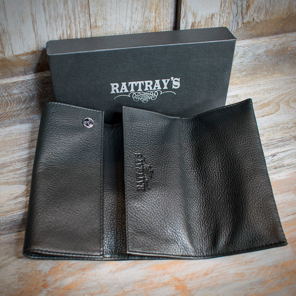 Rattray's Black Knight Leather Pipe Tobacco Pouch - Large Roll Up 1