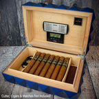 Colibri Quasar Desktop Humidor Blue - 40/45 Cigar Capacity