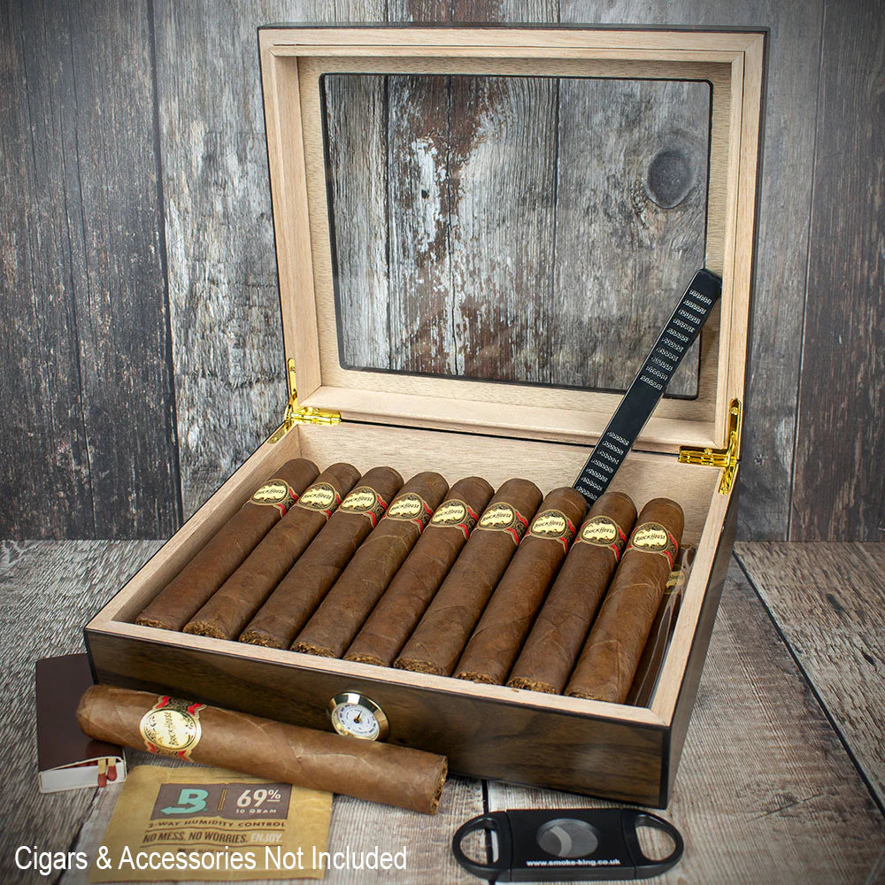 Humidor Glass Top Walnut finish - 20 Cigars Capacity