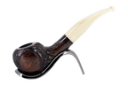 Jean Claude 9mm Filter Dark Rustic Briar Smoking Pipe - Shape 54