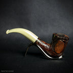 Jean Claude 9mm Filter Dark Rustic Briar Smoking Pipe - Shape 52
