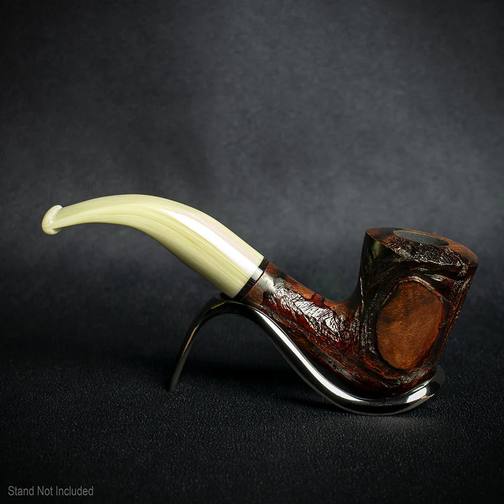 Jean Claude 9mm Filter Dark Rustic Briar Smoking Pipe - Shape 52