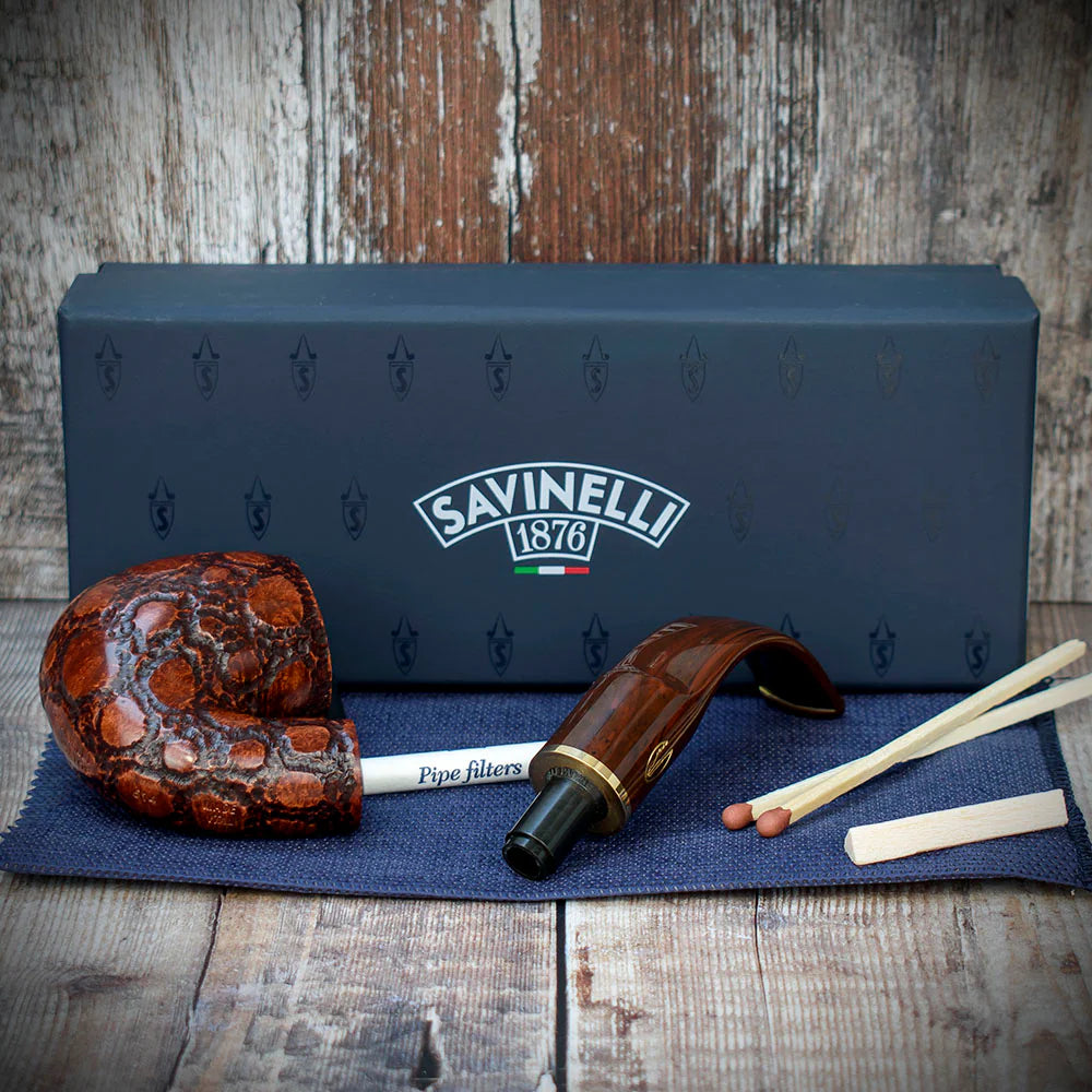 Savinelli Alligator Brown 614 - 6mm Briar Pipe