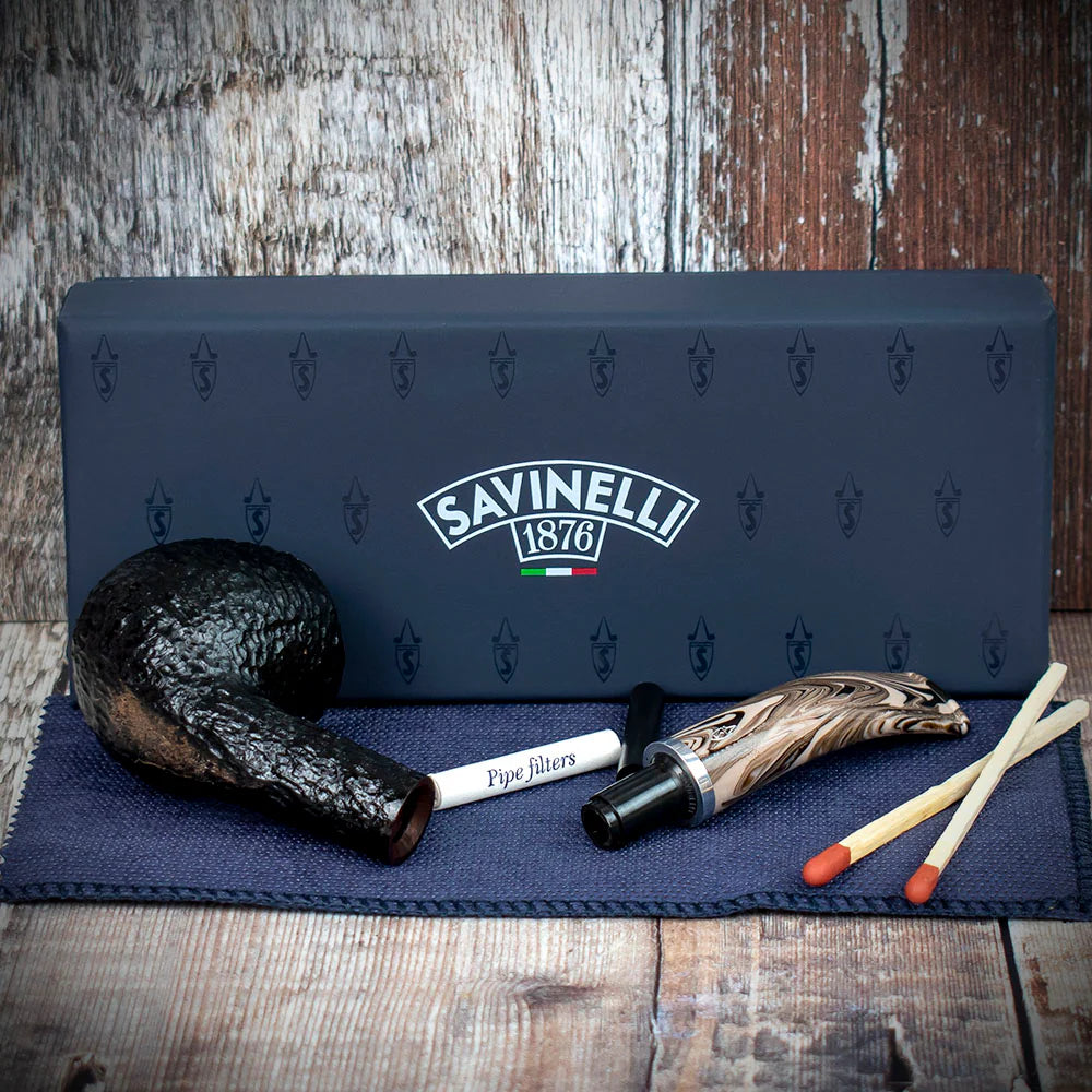 Savinelli Morellina Rustic Black 636R - 6mm Briar Pipe