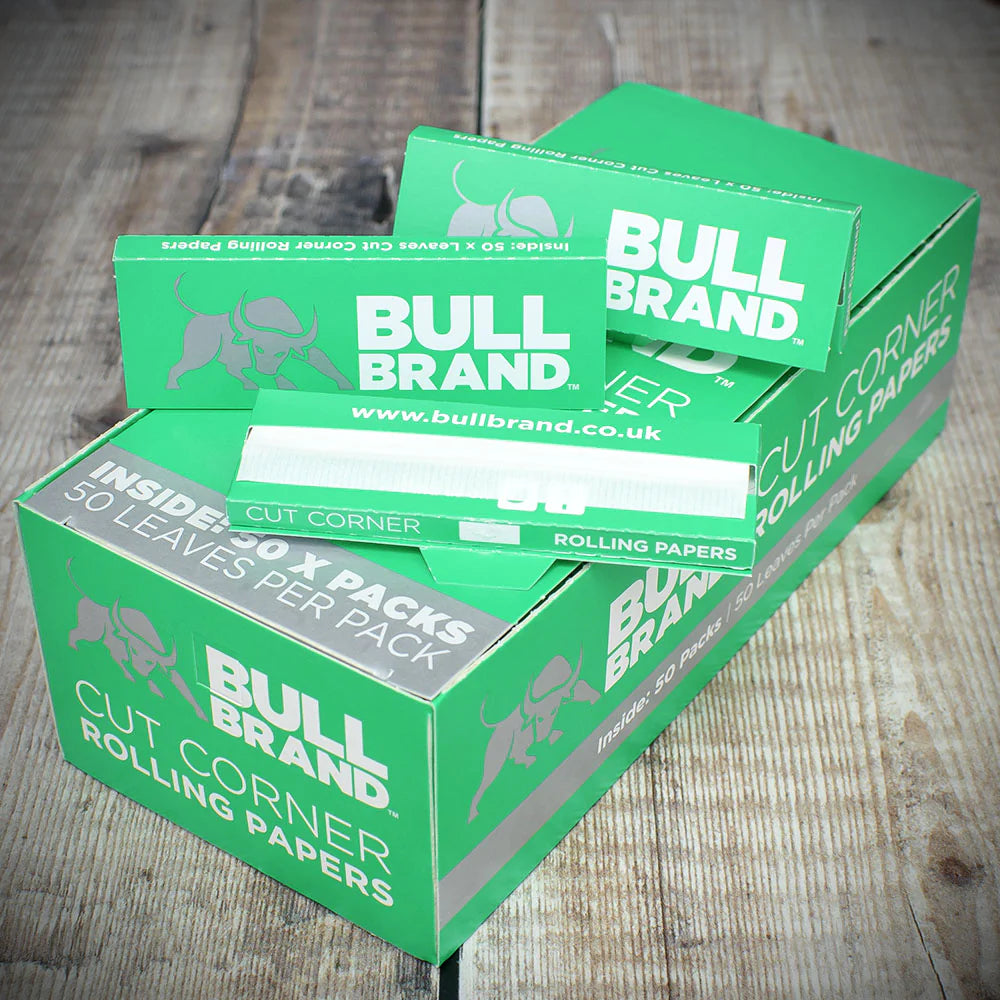 Bull Brand Green Cut Corners Rolling Papers - 50 Pack