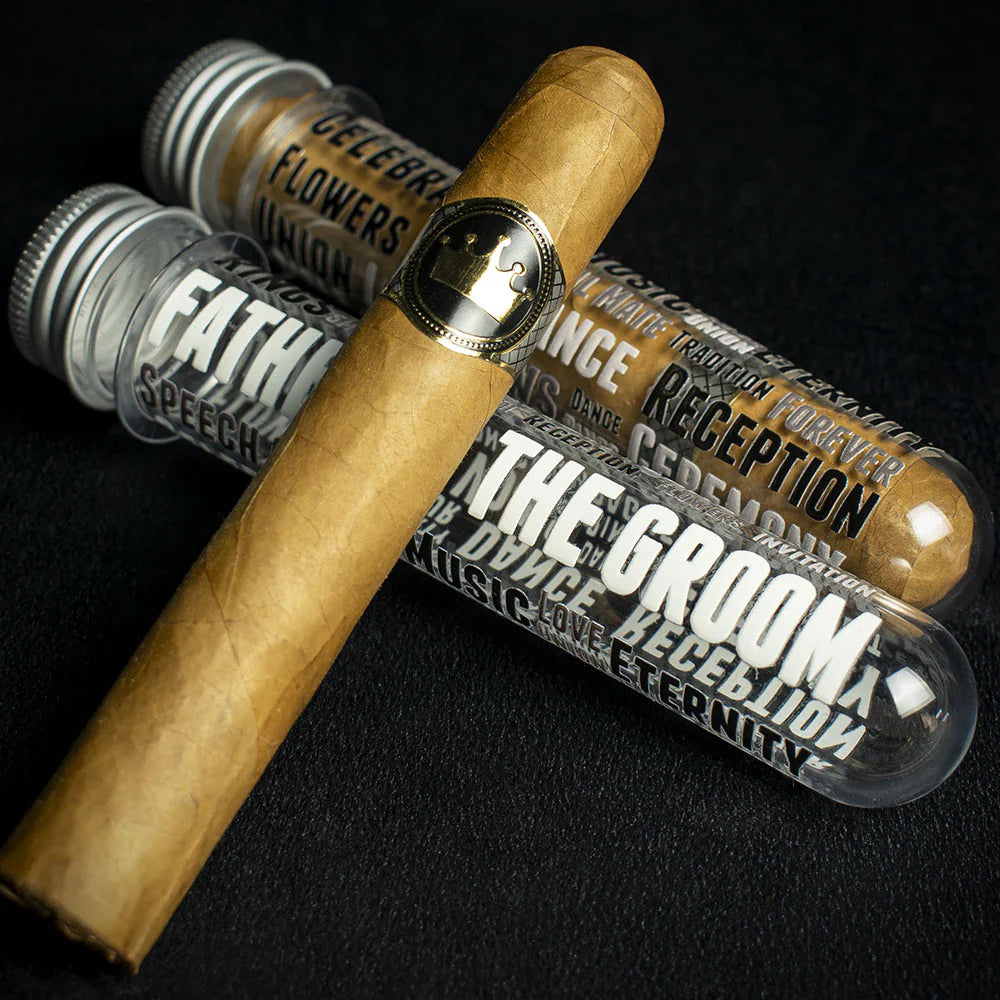 Wedding Cigar Gift Tube + Smoke-King Robusto - Father Of The Groom