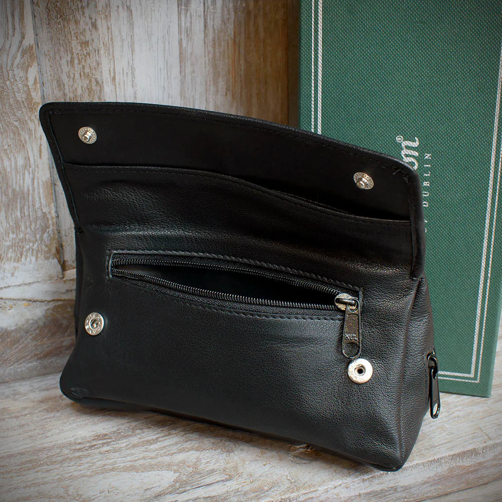 Peterson Two Pipe Combination Pouch - Press Stud Black (POU-137)