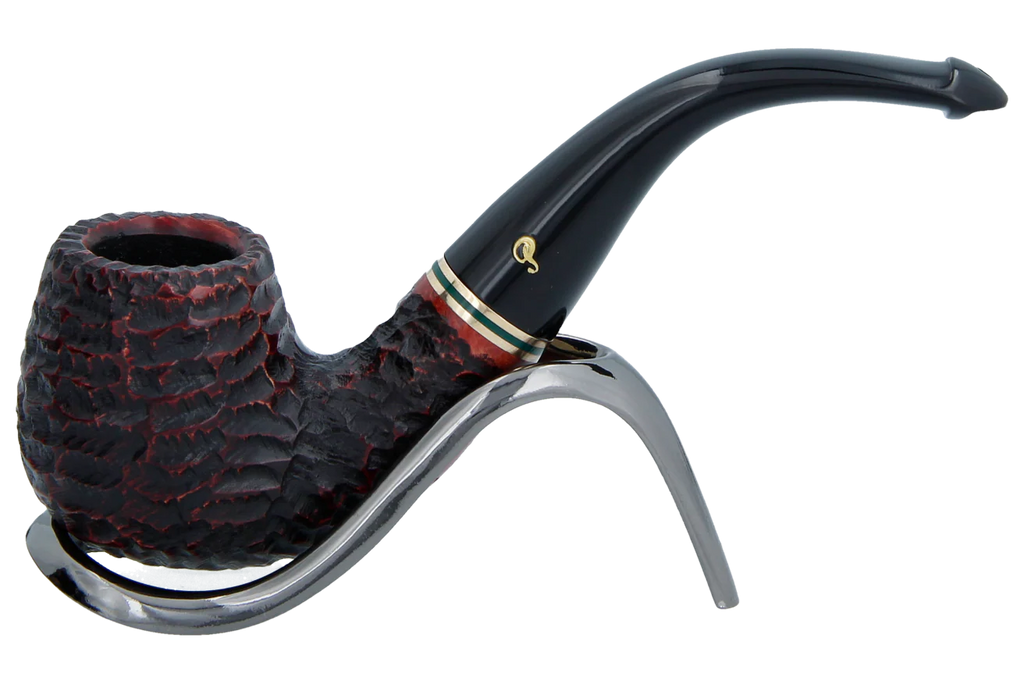 Peterson of Dublin Emerald Rusticated Briar Smoking Pipe - Shape 221 - 9mm