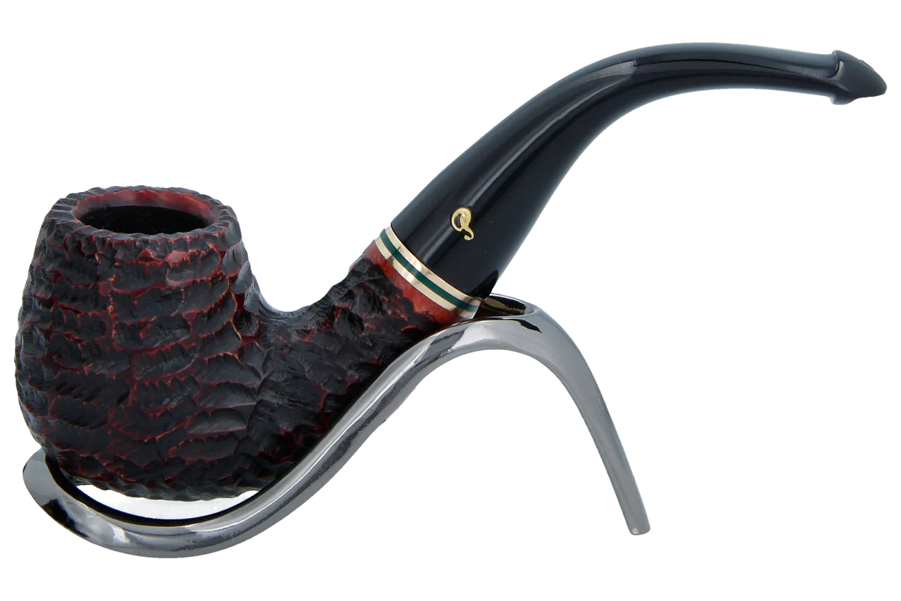 Peterson of Dublin Emerald Rusticated Briar Smoking Pipe - Shape 221 - 9mm
