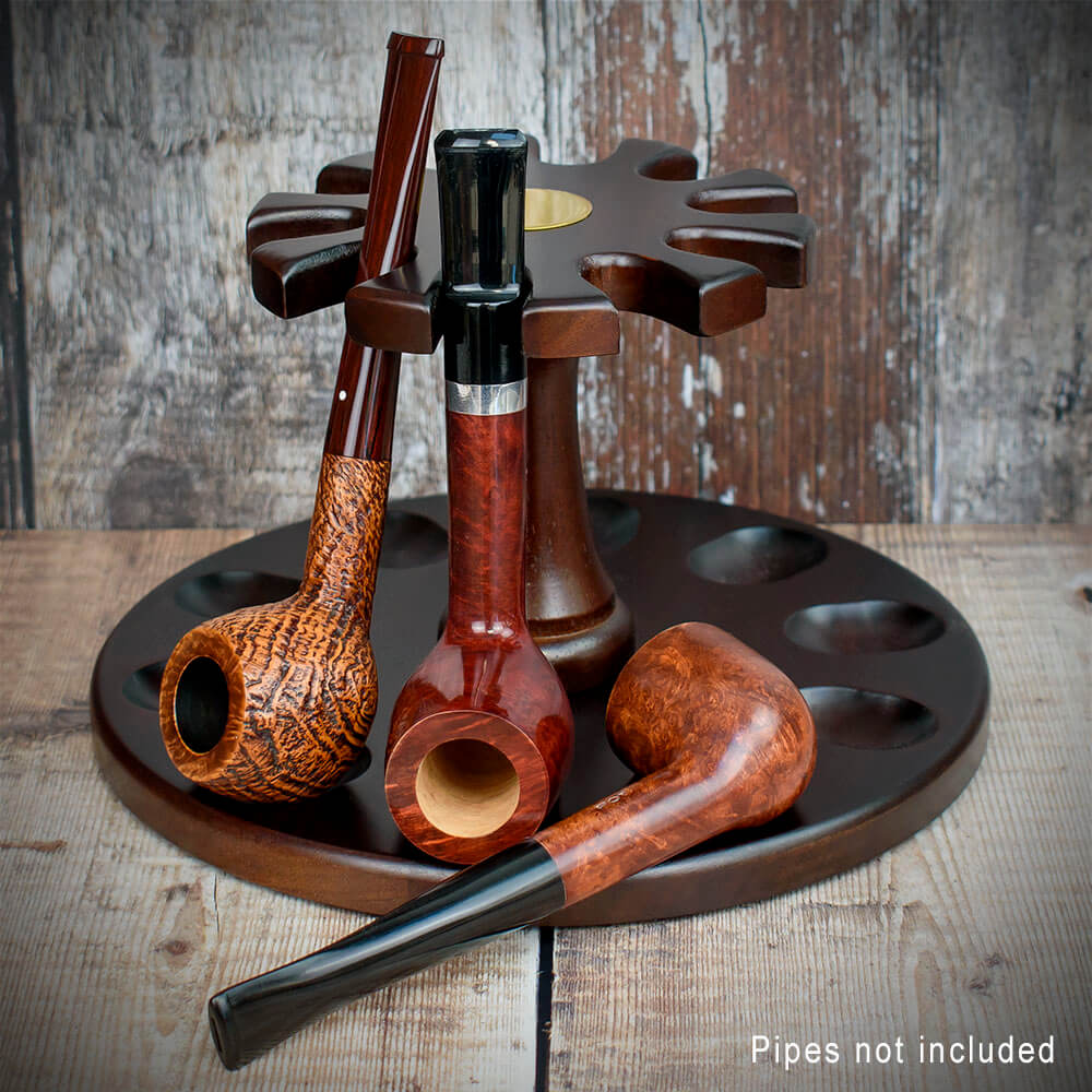 Rotating Wooden Pipe Rack - 10 Pipes