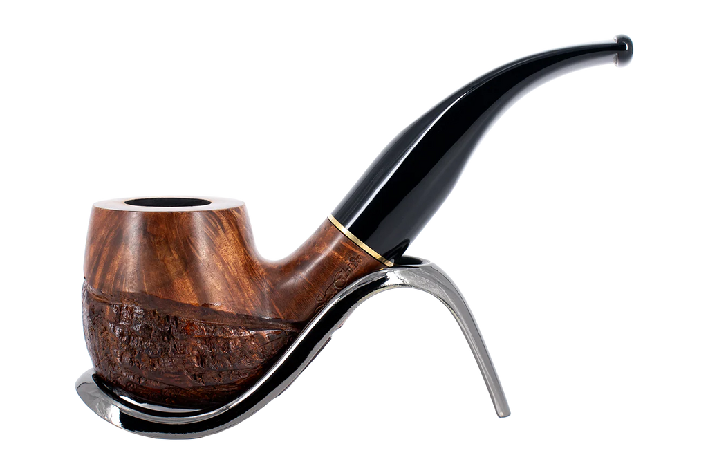 Jean Claude 9mm Filter Rustic Wave Briar Smoking Pipe - Shape 51