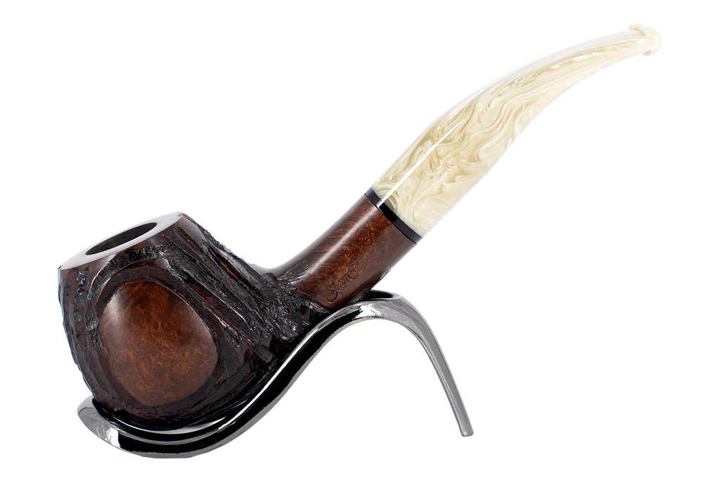 Jean Claude 9mm Filter Dark Rustic Briar Smoking Pipe - Shape 56