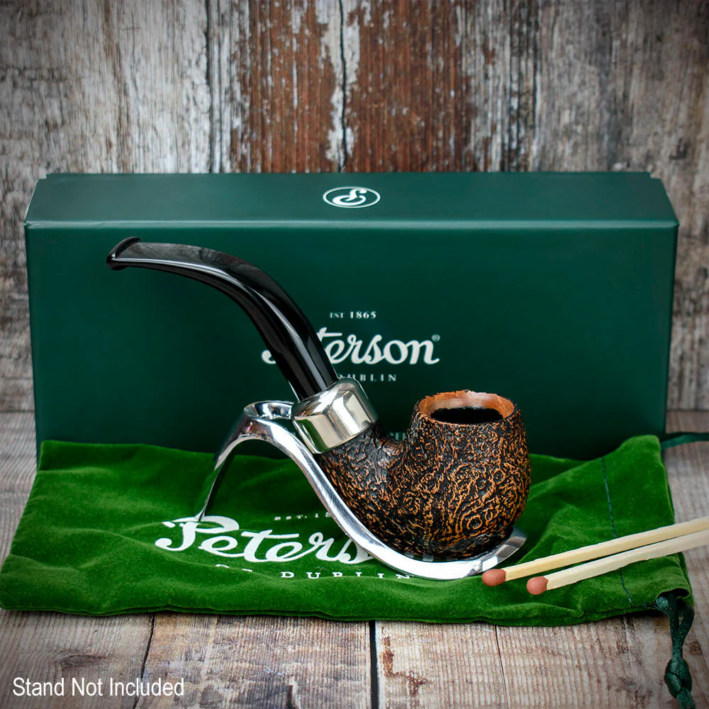 Peterson of Dublin Arklow Sandblasted Briar Smoking Pipe - Shape 221 - 9mm