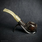 Jean Claude 9mm Filter Dark Rustic  Briar Smoking Pipe - Shape 01