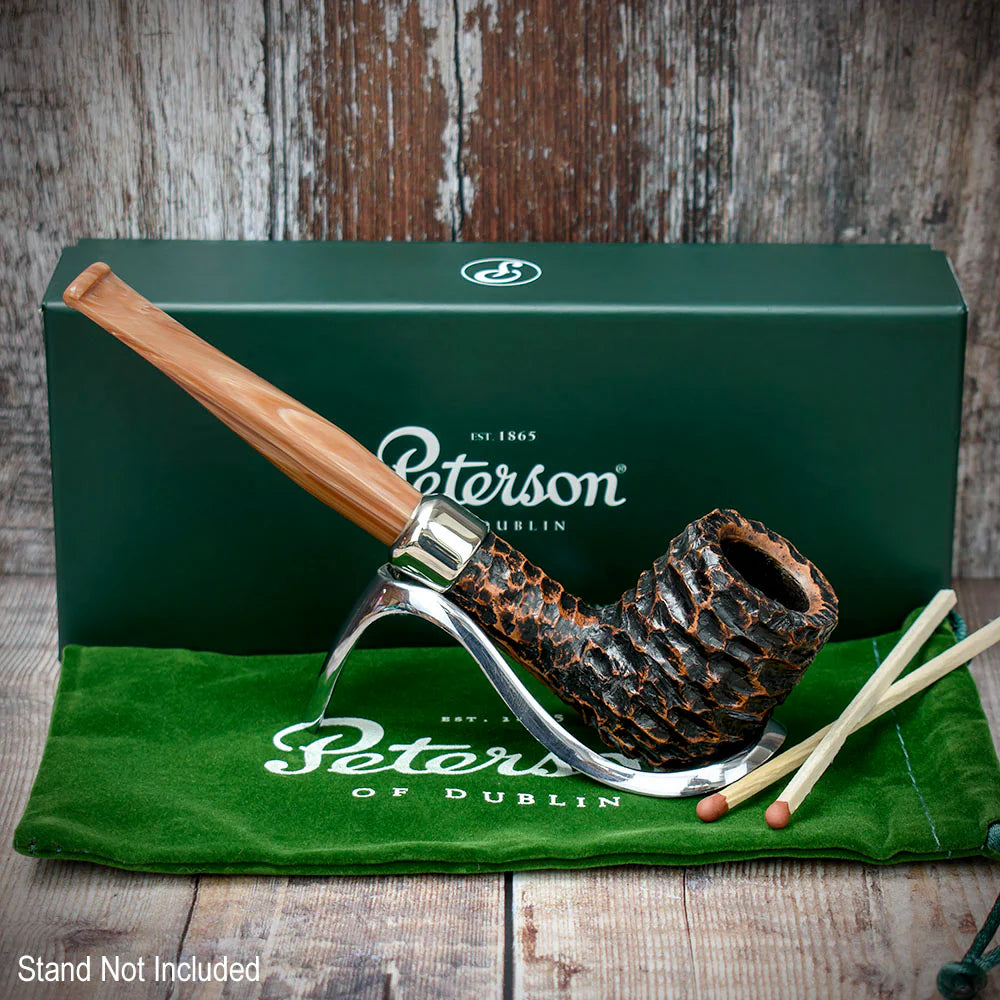 Peterson of Dublin Derry Rusticated Briar Smoking Pipe - Shape 06 - 9mm