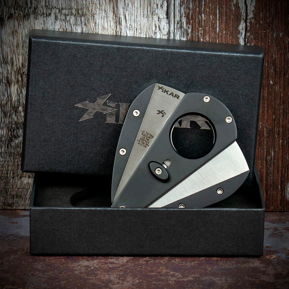 Xikar Xi-1 Black Anodised 100BK Double Blade Guillotine Cigar Cutter