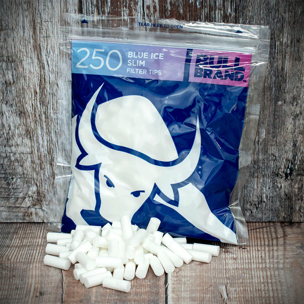 Bull Brand Blue Ice Slim Filter Tips - 250 Pack