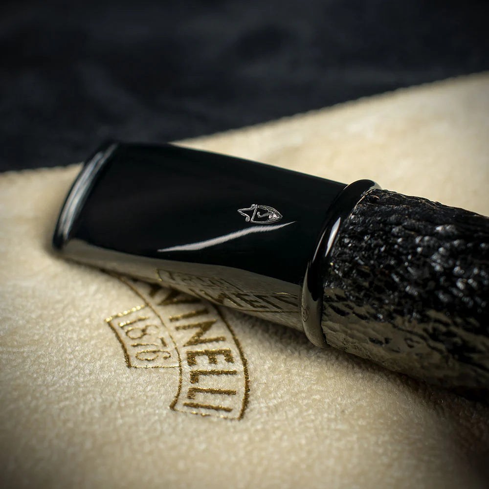 Savinelli Mini -  Black Rusticated Briar Smoking Pipe - Shape 321 (6mm)