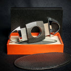 Passatore Chrome & Carbon Check Double Blade Guillotine Cigar Cutter