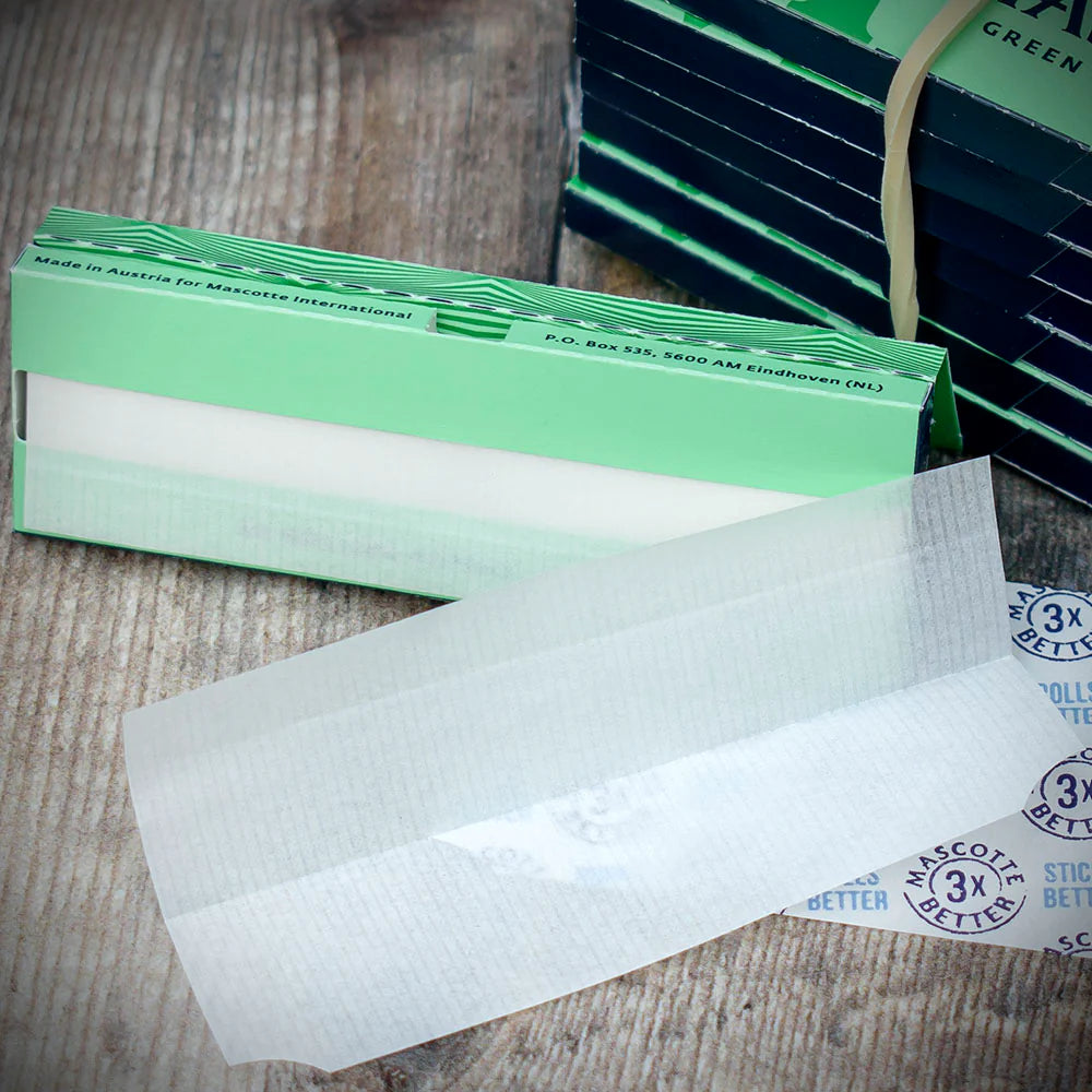 Mascotte Green Premium Rolling Papers - Bundle of 8
