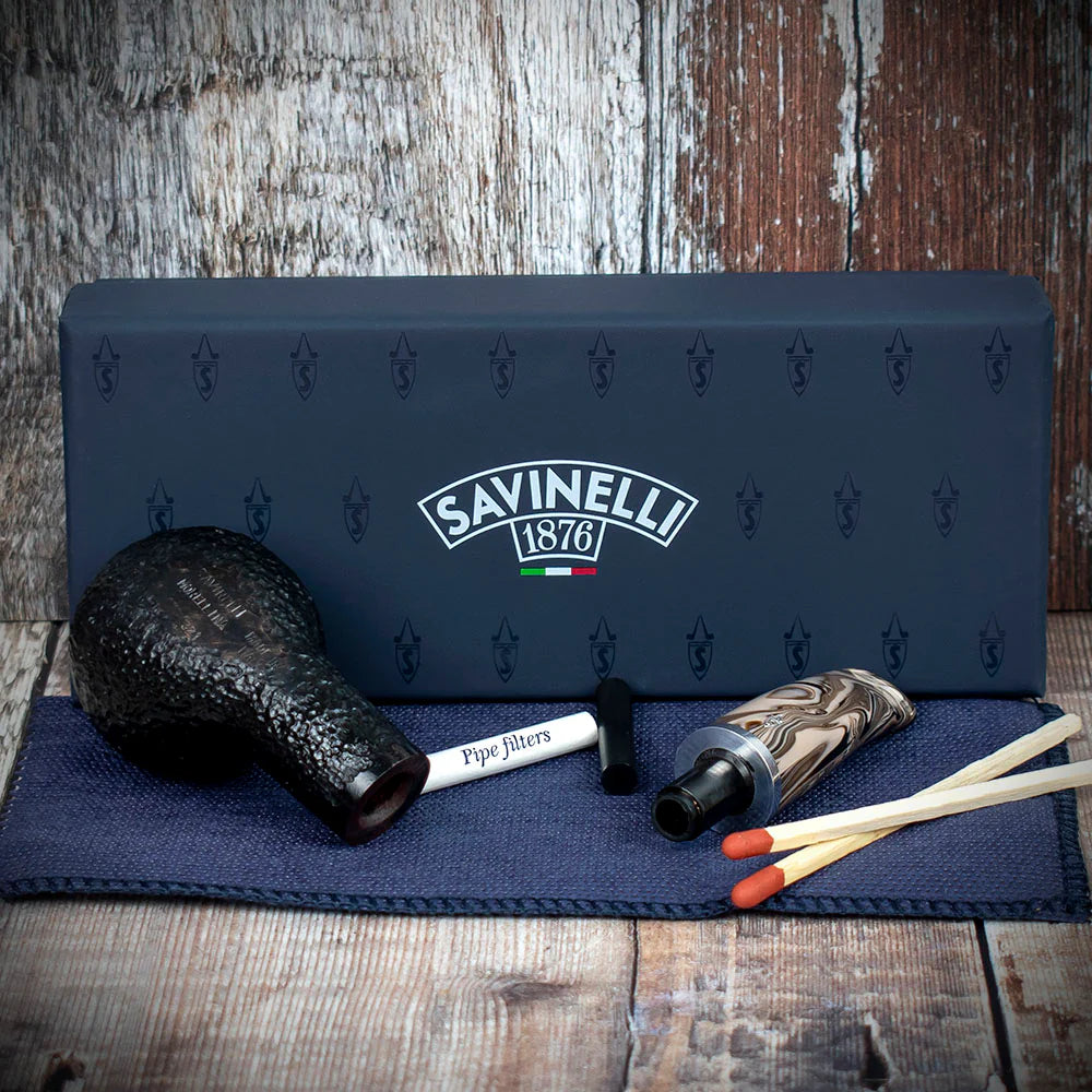 Savinelli Morellina Rustic Black 321 - 6mm Briar Pipe