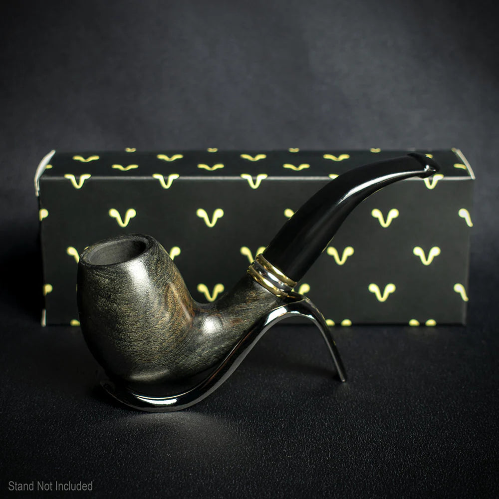 Smoke-King 9mm Black Beechwood Budget Pipe - Bent