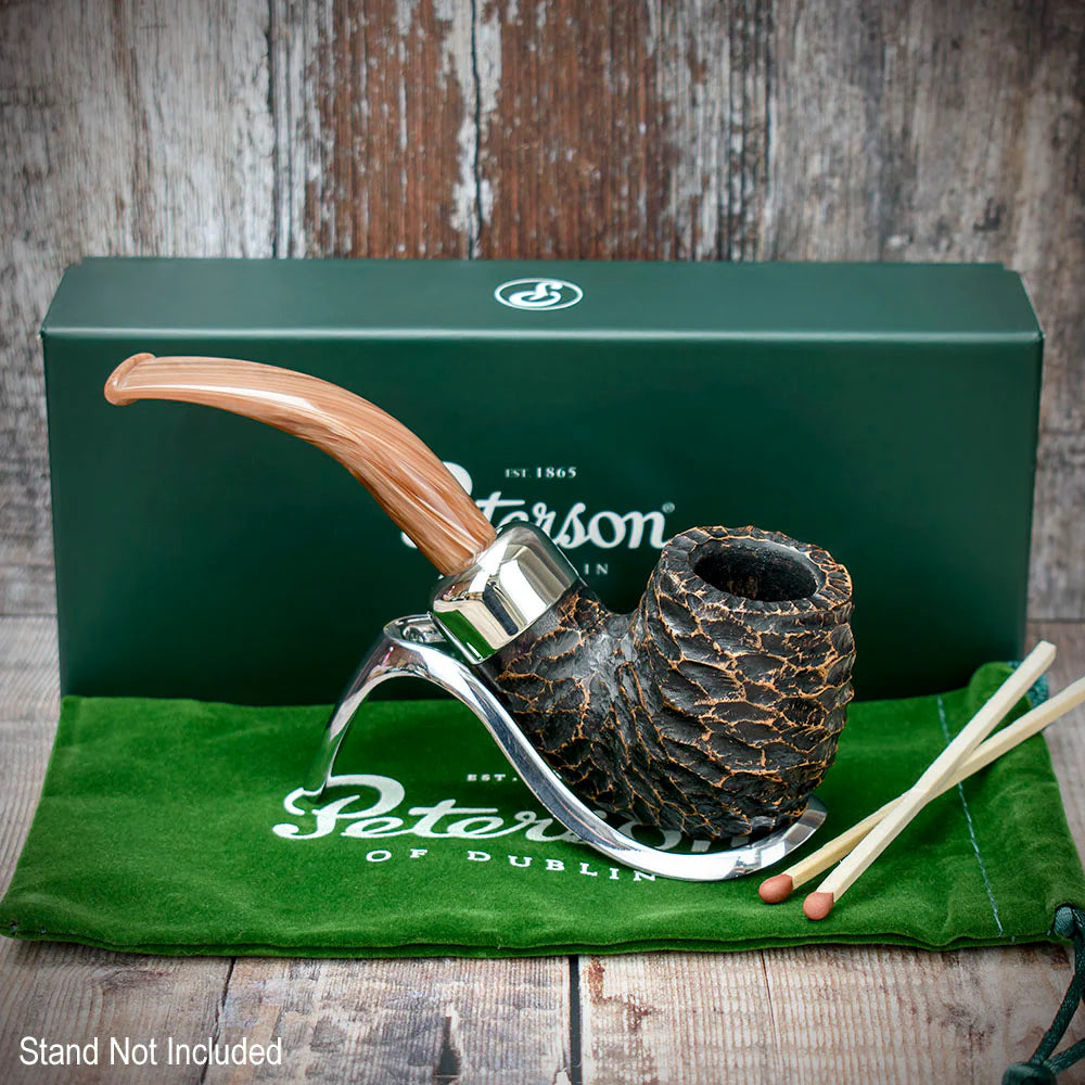 Peterson of Dublin Derry Rusticated Briar Smoking Pipe - Shape XL90 - 9mm