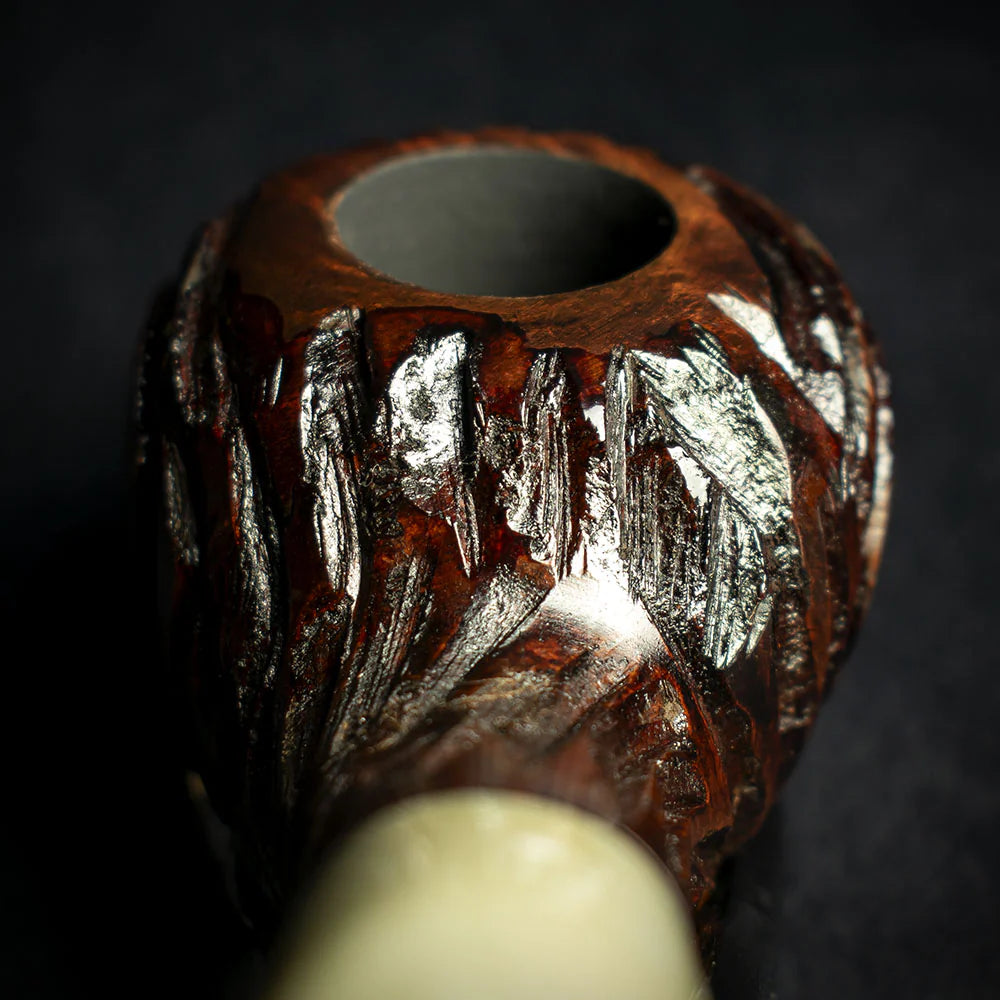 Jean Claude 9mm Filter Dark Rustic Briar Smoking Pipe - Shape 54
