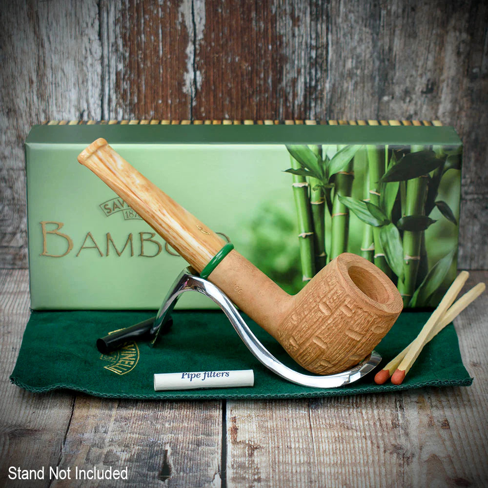 Savinelli Bamboo Rusticated Natural 106 - 6mm Briar Pipe