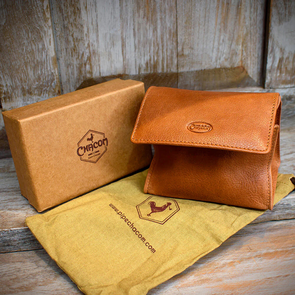 Chacom Small Box Tobacco Pouch - Tan Leather (CC020 H)
