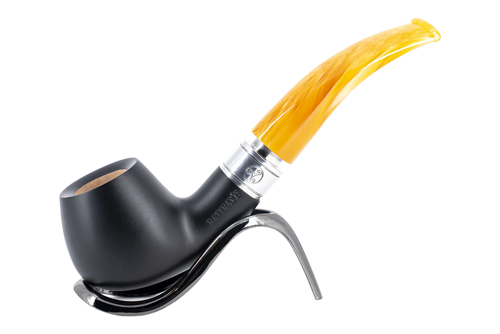 Rattrays Monarch Black 9mm Briar Smoking Pipe - Shape 4
