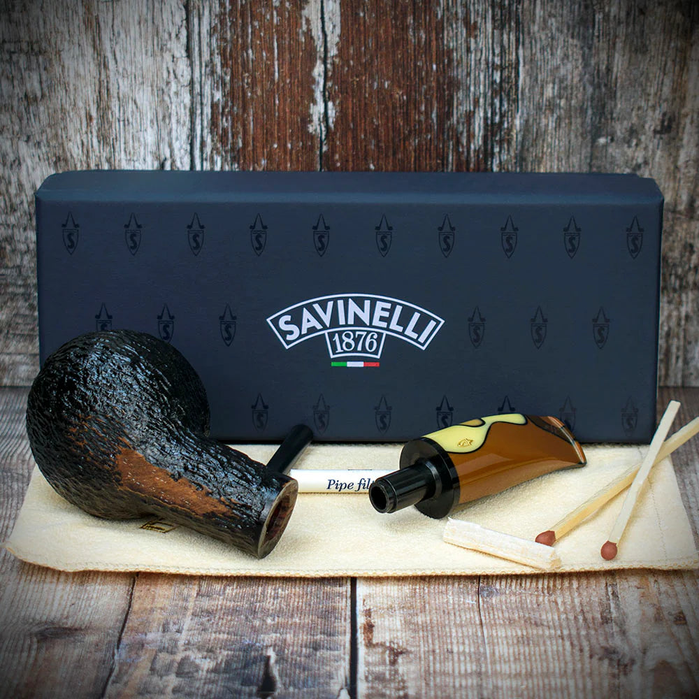 Savinelli Paloma Rustic Black 320 - 6mm Briar Pipe