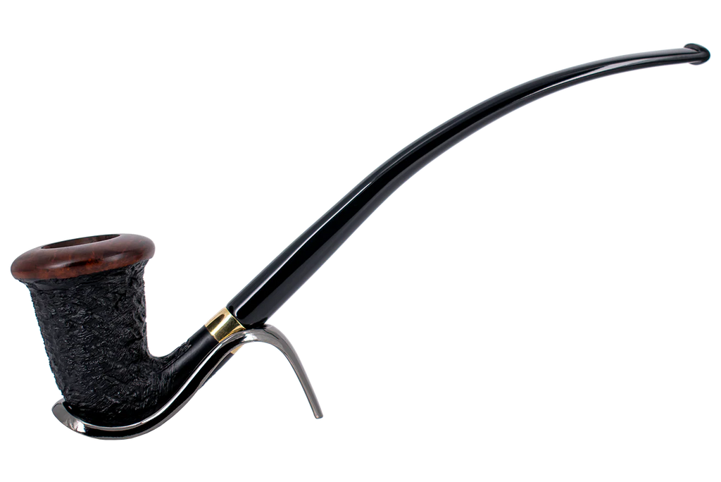 Chacom Rusticated Calabash Churchwarden Briar Pipe
