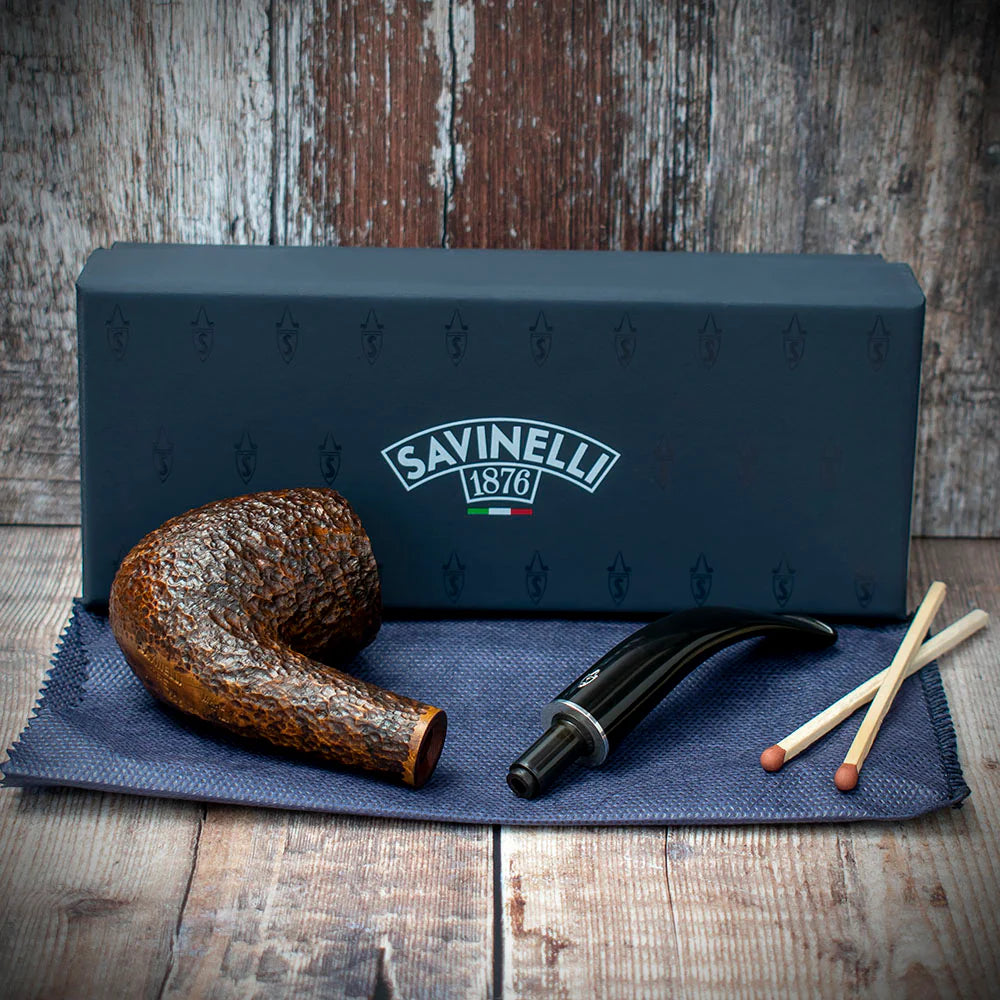 Savinelli Tre Rusticated Briar Pipe - 606