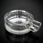 Small Circular Crystal Cigar Ashtray - Single Cigar Rest