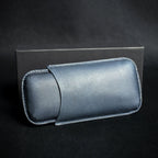 Artamis Navy Blue Leather Cigar Case - 2 Robustos