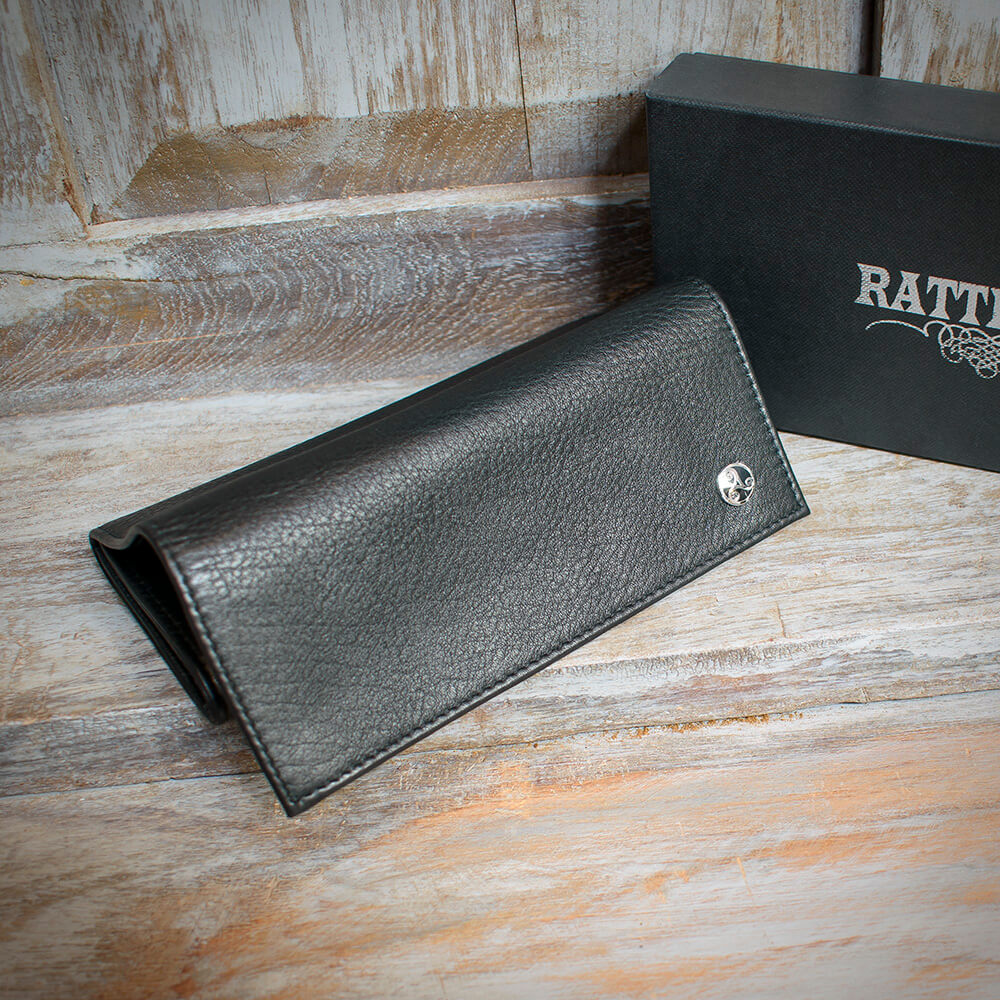 Rattray's Black Knight Leather Pipe Tobacco Pouch - Large Roll Up 1
