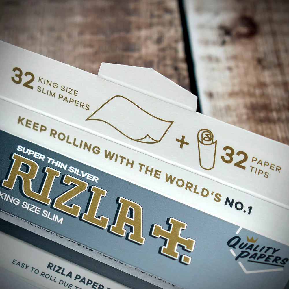 Rizla King Size Silver Slim Rolling Papers & Tips - Combi Pack